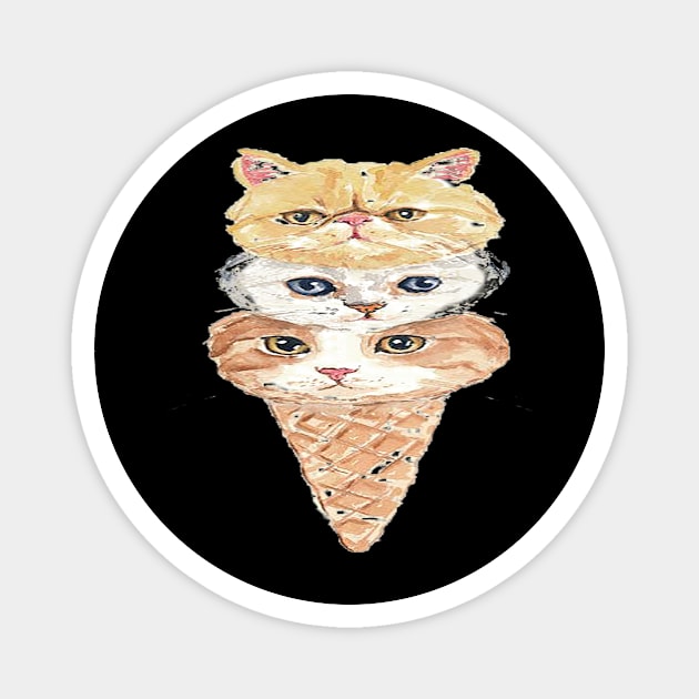 Ice Cream Funny Cats Magnet by karascom